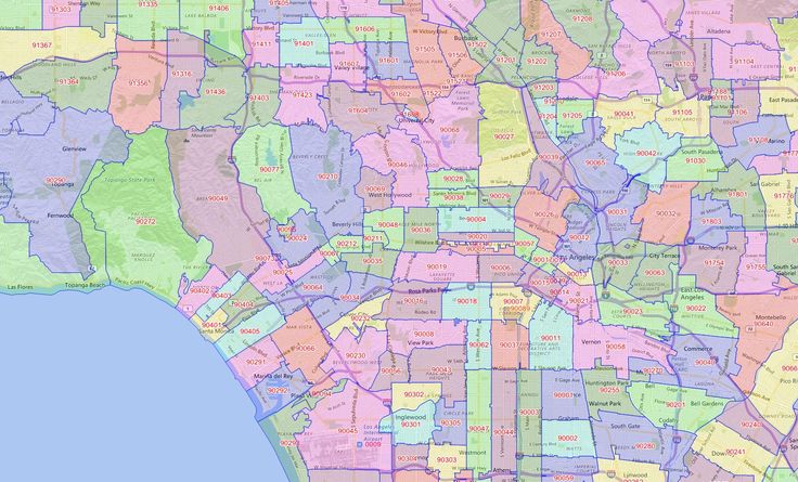 Map Of The City Of Los Angeles Zip Code